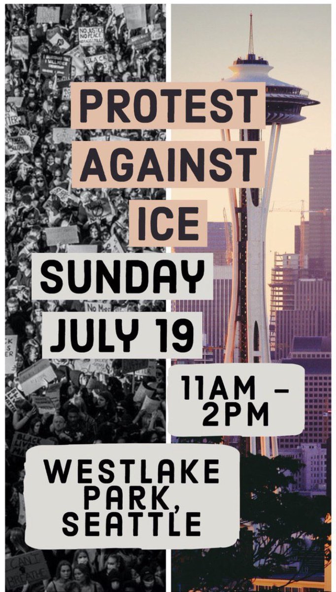 This sunday there’s a march against ICE at westlake! Be there!