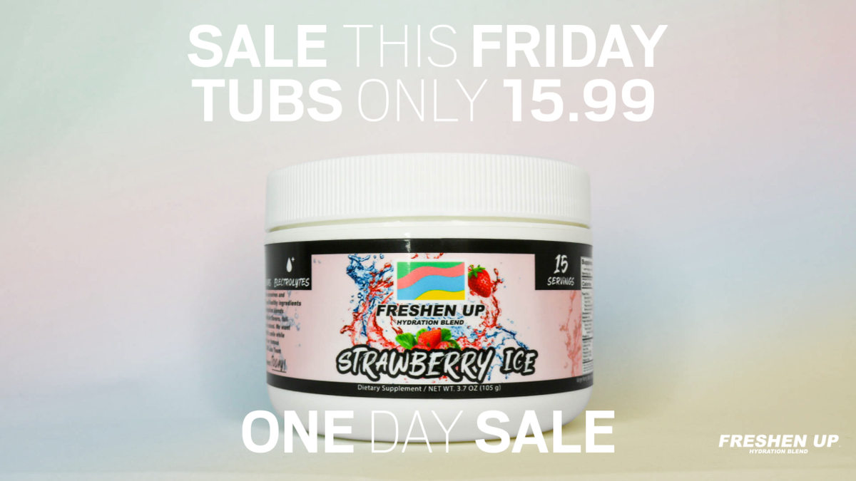 DrinkFreshenUp's tweet photo. "Freshen Up Friday"
👉THIS FRIDAY ONLY!!

👇 
Tubs are $15.99 (Save $5)
2-Pack is $29.99 (Save $10)
3-Pack is $49.99 (Save $20)

#Hydrate starting this Friday with our FIRST EVER "Freshen Up Friday"!! 🍓

https://t.co/JfvyeF9Yd8 https://t.co/sO4DUMEVYO