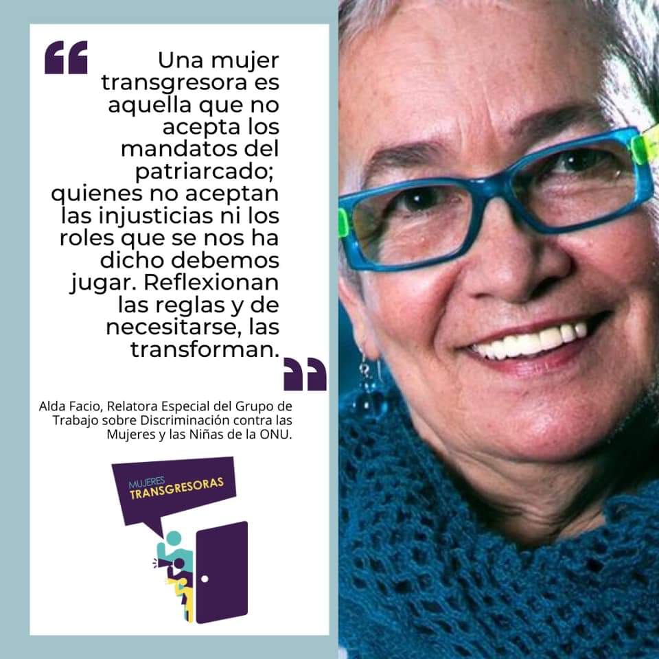 SoliVazquez's tweet photo. ¿Qué es una mujer transgresora de acuerdo con @AldaFacio_?
#MujeresTransgresoras https://t.co/Y17MPLCPO3