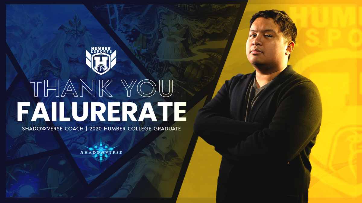 HumberEsportsGG's tweet photo. SV coach Raphael 'FailtureRate' Rodriguez graduated from the game programming at North campus.
As coach for two years, he focused on player health, preventing tilt, refined players' decks and gave in-depth analysis of expected metas.
Thank you and congrats! π #HumberGrad2020 https://t.co/7BgF3RqBhZ