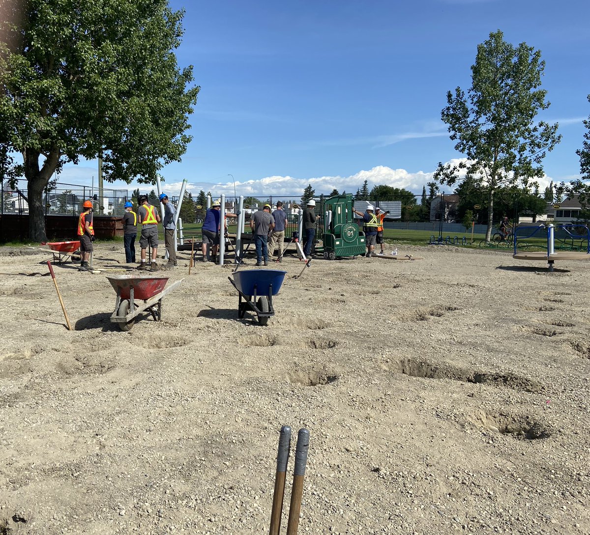 Building the new playground at Riverbend School. We are still looking for volunteers if anyone can help out. <a href="/RBSchoolCouncil/">Riverbend School Council</a> <a href="/yyCBEdu/">Calgary Board of Education</a>