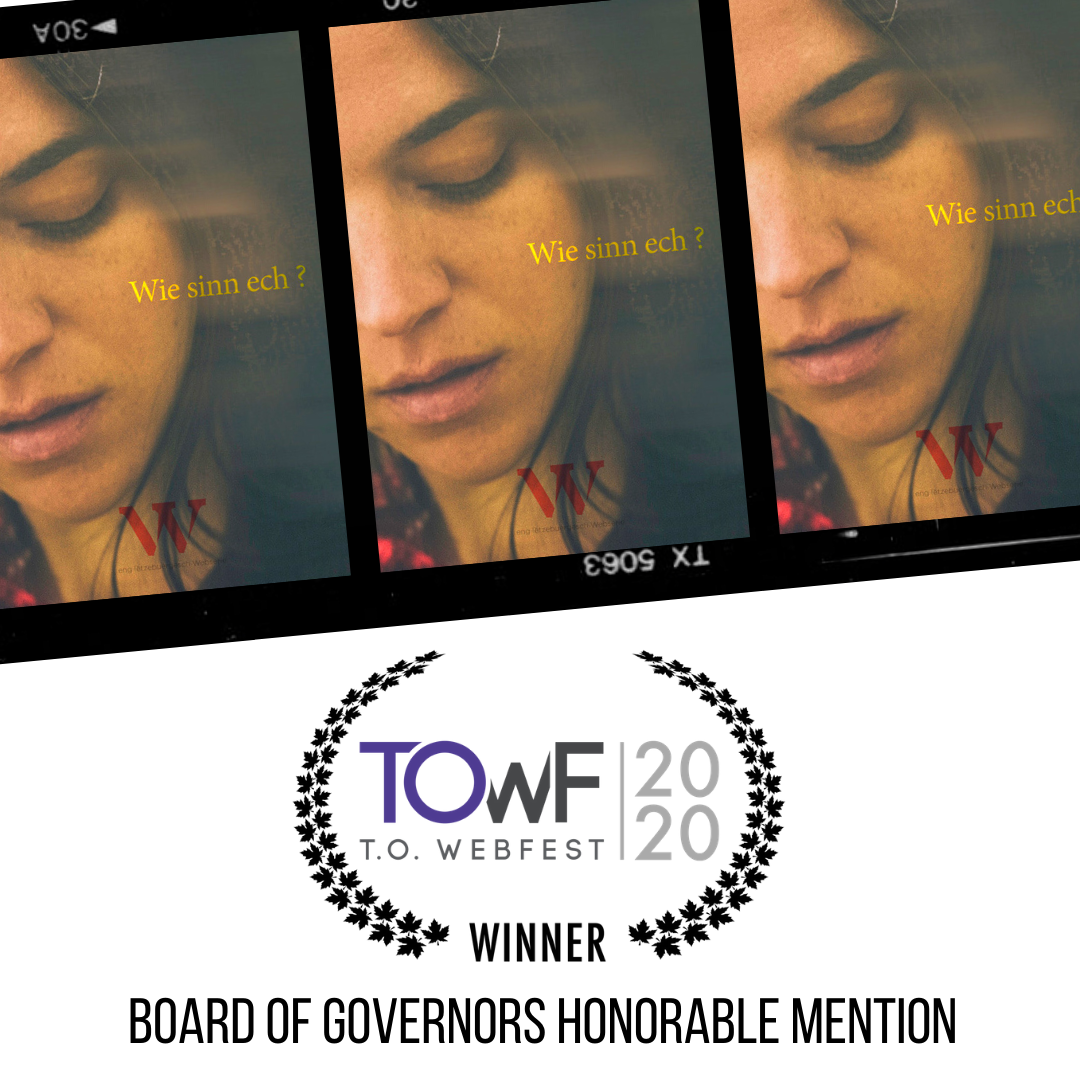 webseriescanada's tweet photo. #TOWebfest2020 presents "W." with the Board of Governors Honorable Mention!
#award #TOWebfest #FilmFestival #FilmFest #OnlineFestival #WWebserie #DigitalSeries https://t.co/EtebwPCXVj