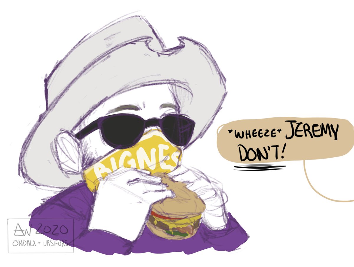 ursifors's tweet photo. someone asked me about the burger video but fahc... rimmy tim can't just take his disguise off in the middle of chili's okay. @JeremyNDooley #ahfanart #jeremydooley #fahc https://t.co/QrcA2mVByb