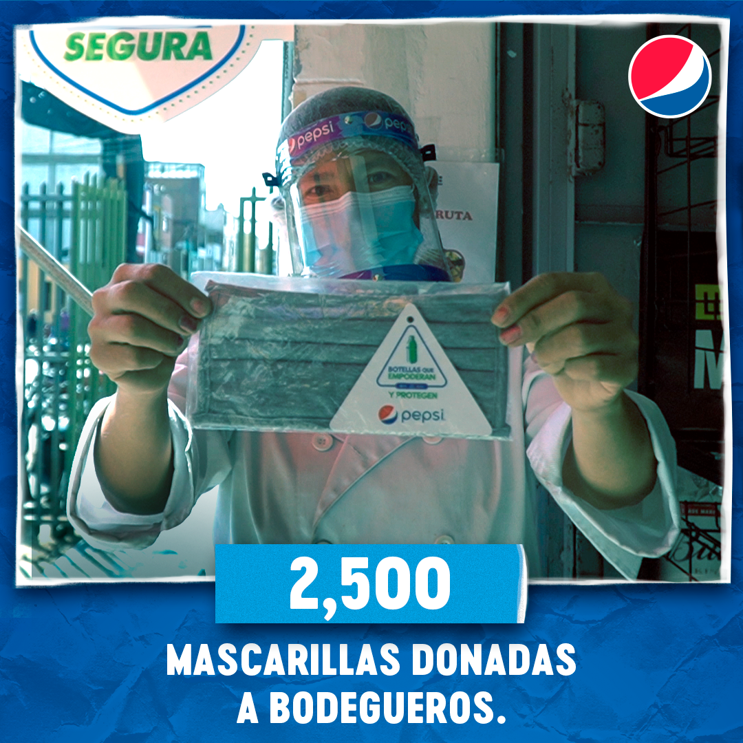 PeruPepsi's tweet photo. Mira el impacto que han tenido las mascarillas hechas a partir de tus botellas de Pepsi Renovable gracias al programa #BotellasQueEmpoderan ♻️🤩 https://t.co/7lpmNQFLE5