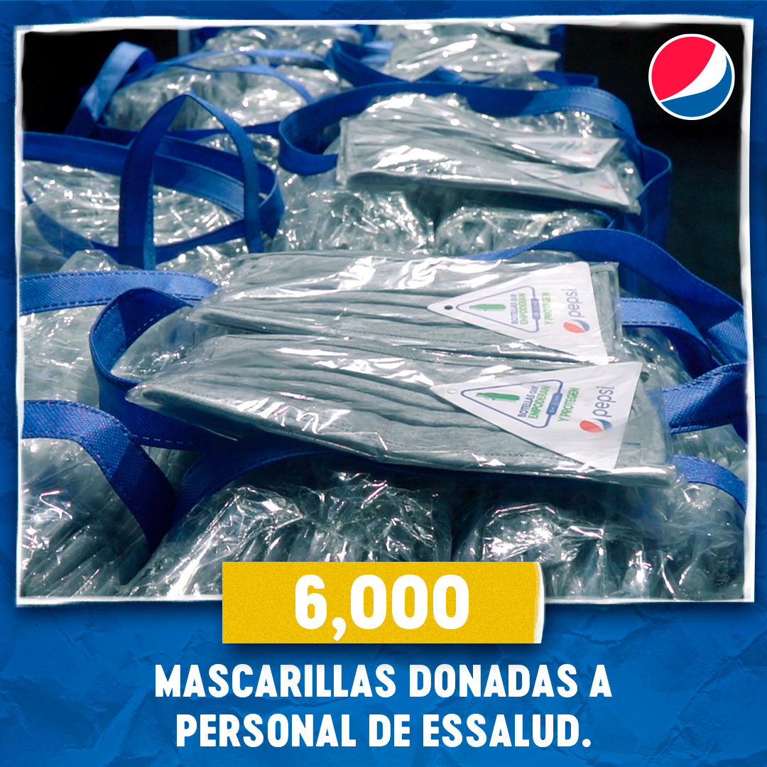 PeruPepsi's tweet photo. Mira el impacto que han tenido las mascarillas hechas a partir de tus botellas de Pepsi Renovable gracias al programa #BotellasQueEmpoderan ♻️🤩 https://t.co/7lpmNQFLE5