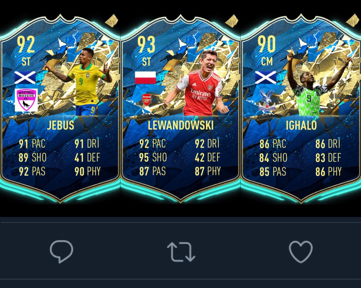 COMMUNITY PLAYER OF THE SEASON🎖

💬 for <a href="/scottaflint/">scott flint</a> - ST

- 5 Goals ⚽️
- 9 Assists 🎯 
- 6 MOTM🏅

🔄 for <a href="/Lethal_Lewa/">Lethal_Lewa</a> - ST

- 16 Goals ⚽️
- 3 Assists 🎯 
- 4 MOTM🏅

❤️ for @Odion_ighal0 - CM

- 4 Goals ⚽️
- 4 Assists 🎯
- 2 MOTM🏅

Vote Closes 6pm Tomorrow⏰

#UPLFIFAS3