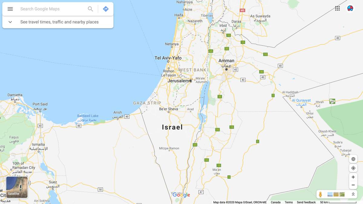 ahmedsamiread's tweet photo. اللى يقهر في الصورة ديه هي ان اسم البلد وفقاً لgoogle هي اسرائيل. قطاع غزة و الضفة الغربية معمولين بfont اخف و مفيش كلمة فلسطين اصلاً موجودة.
في قضايا مهمة في العالم، و الواحد خايف ان يعيش و يشوف اليوم اللى قضية فلسطين تبقى في قاع القضايا اللى مهتمين نناضل علشانها. https://t.co/4usocUwHYZ