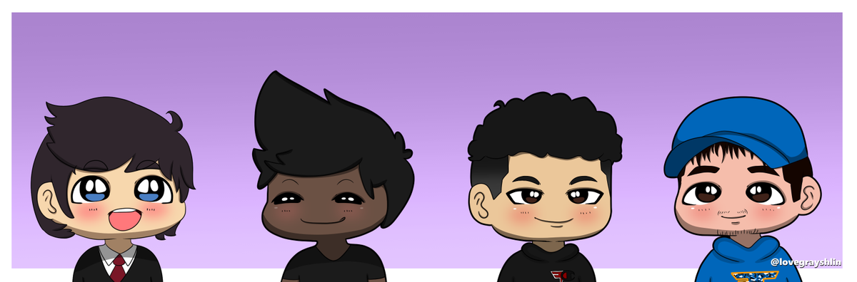 Introducing the next team of Minecraft Ultimate Hunger Games, featuring <a href="/xNestorio/">Nestor</a>, <a href="/ignCalvin/">calvin?</a>, <a href="/liljarviss/">Jarvis</a>, and @FaZeKay (art by the incredibly talented @lovegrayshlin)