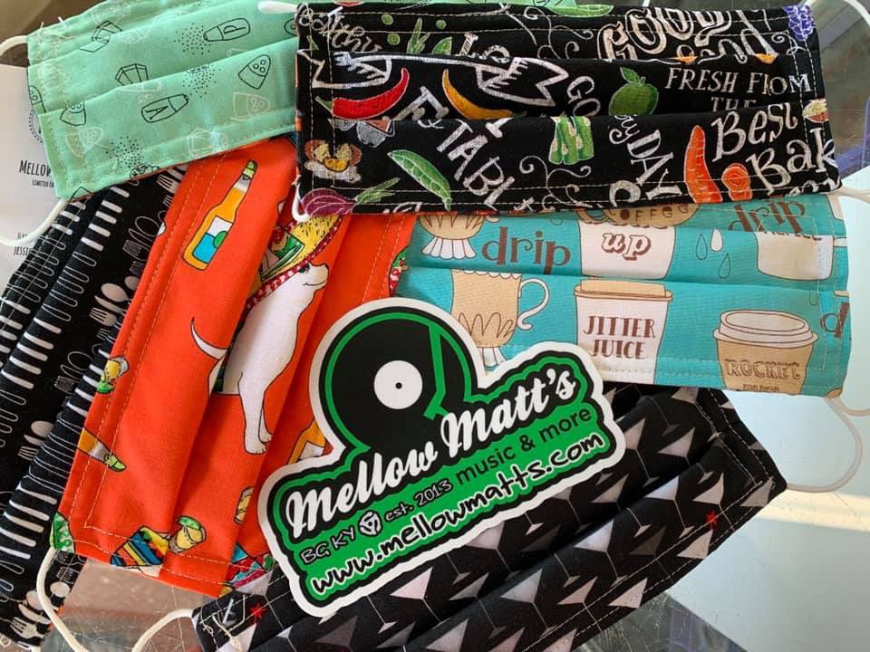 MellowMatts's tweet photo. NEW MELLOW MASK DESIGNS NOW STOCKED $10 😷 

We have been asked by restaurant servers for cool some selections 
10 am - 6 pm Monday through Saturday and closed Sundays.

#independentrecordstores
#recordstore #shoplocal
#buylocalbg #supportyiurlocalrecordstore #restaurantbgky https://t.co/dgcrDI71Hz