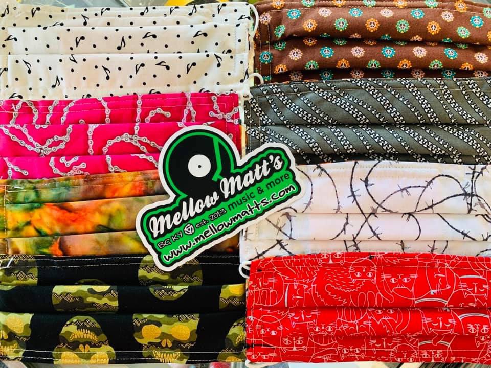 MellowMatts's tweet photo. NEW MELLOW MASK DESIGNS NOW STOCKED $10 😷 

We have been asked by restaurant servers for cool some selections 
10 am - 6 pm Monday through Saturday and closed Sundays.

#independentrecordstores
#recordstore #shoplocal
#buylocalbg #supportyiurlocalrecordstore #restaurantbgky https://t.co/dgcrDI71Hz