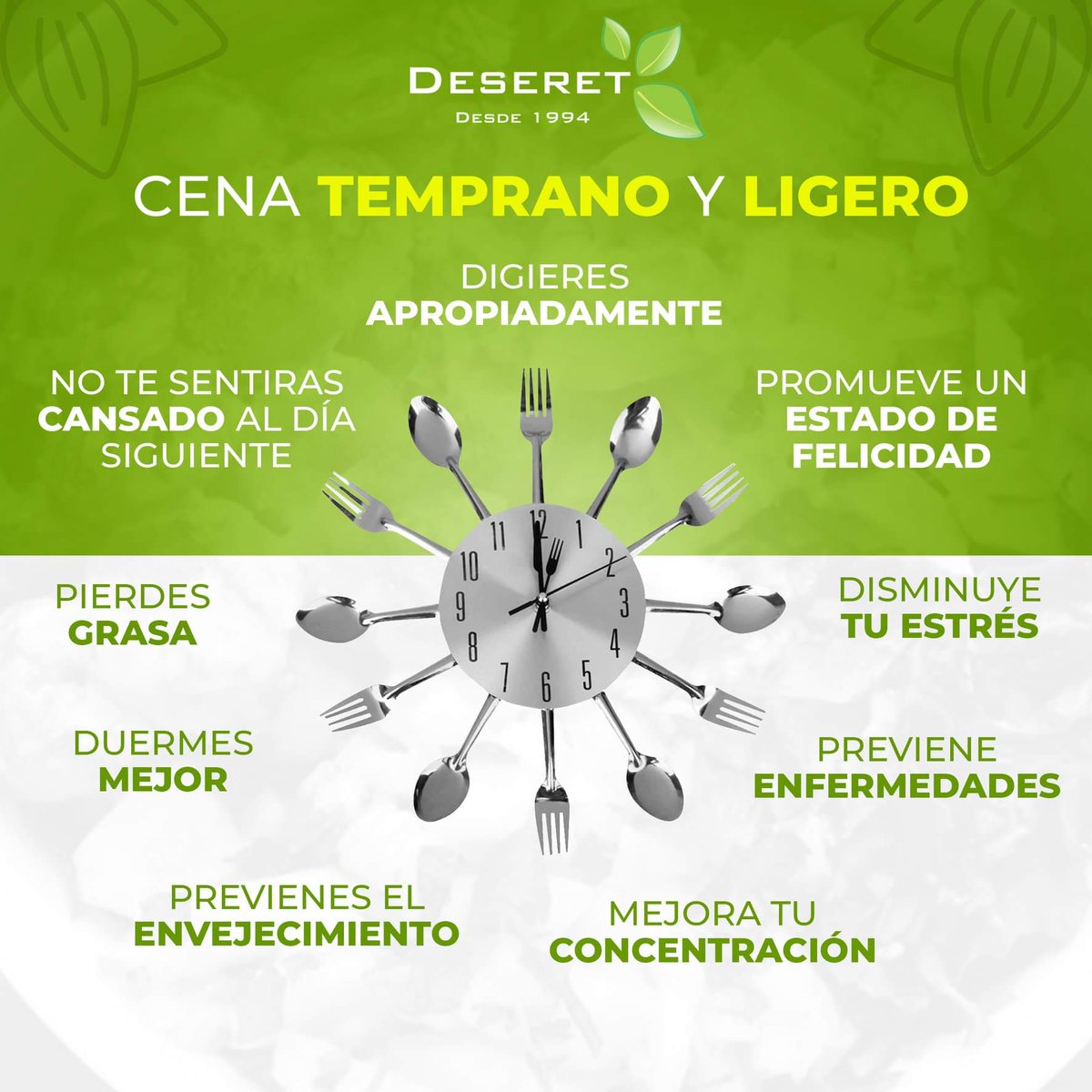 deseret_aliment's tweet photo. Beneficios de cenar temprano y ligero🍃🍃 
Whatsapp: 💬https://t.co/Fd7gnE8bXF
Más información: 734 114 7421
#Deseret #Saludable #Jojutla #Cuernavaca #Soya #Soja #Veganos #DeseretJojutla #TacosVeganos #ComidaVegana #Natural #AlimentosYBebidasSaludables https://t.co/Qp8k1tnZLD