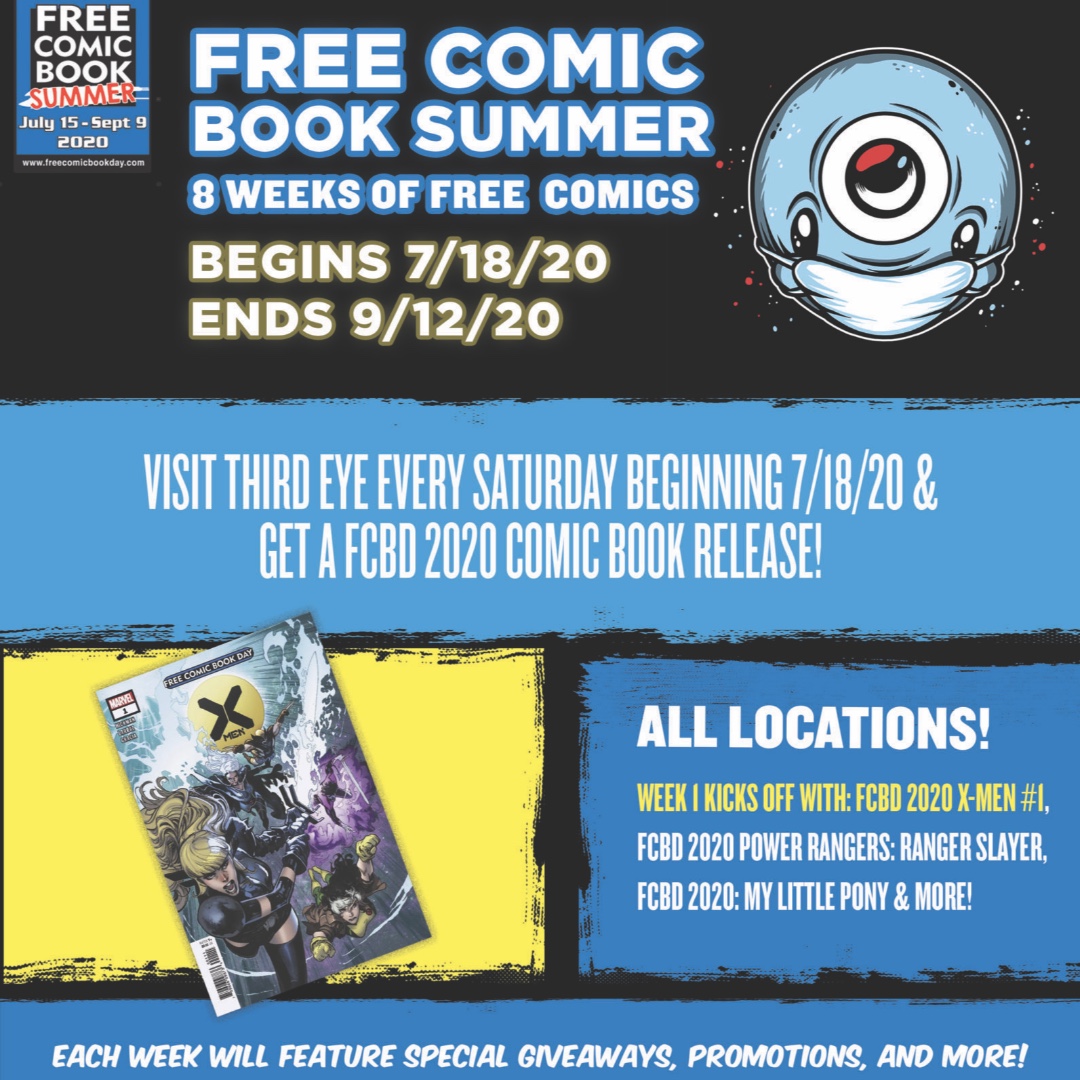 thirdeyecomics's tweet photo. Did someone say @Freecomicbook day all Summer long? FREE COMIC BOOK SUMMER begins this Saturday! Get the free X-MEN #1 comic that leads to X OF SWORDS! DETAILS: https://t.co/KHjDspUuWa #comics #comicbooks #comiccollector #comiccollectors #funisessential https://t.co/0K23EIpLxg
