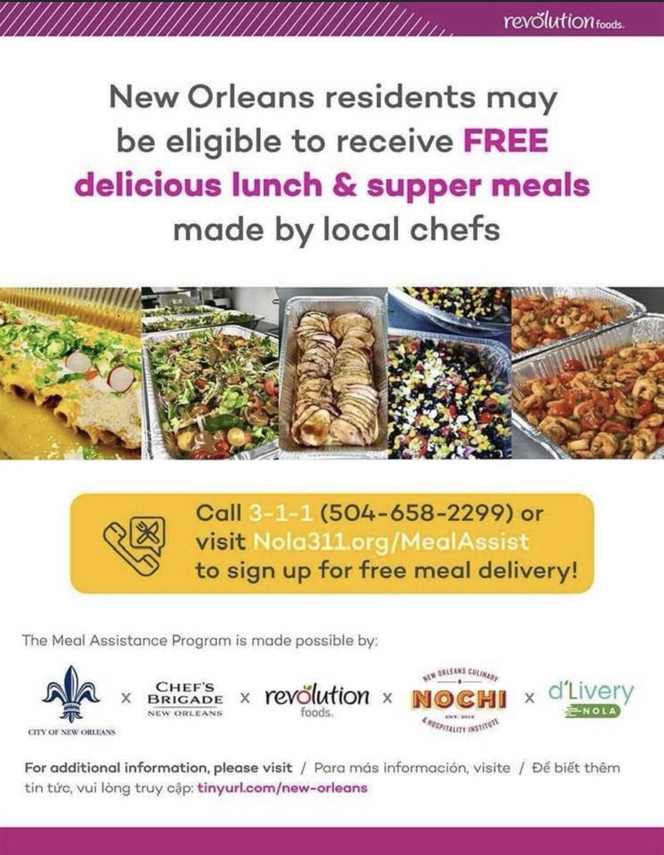 Central_CityBBQ's tweet photo. This program helps those in need and local restaurants👍. Please share with those who may qualify. #nolastrong #nolatogether #centralcitybbq https://t.co/DURdRZoJV9