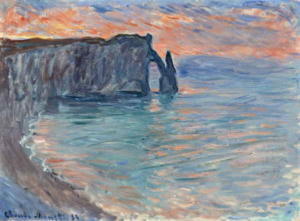 Best angle of Porte d'Aval.Left: Fly High (Jul 27, 2017) by DreamcatcherRight: Le's Falaises this ' Etretat (1884) by Claude Monet