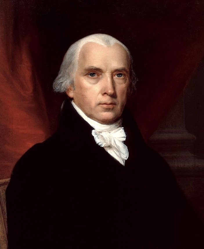 James Madison wrote the Bill of Rights, but conveniently left out Black people and Natives, viewing them as inferiors. His infertility, the British burning down the White House during his presidency, and overall forgettableness was simply karmic forces at work.