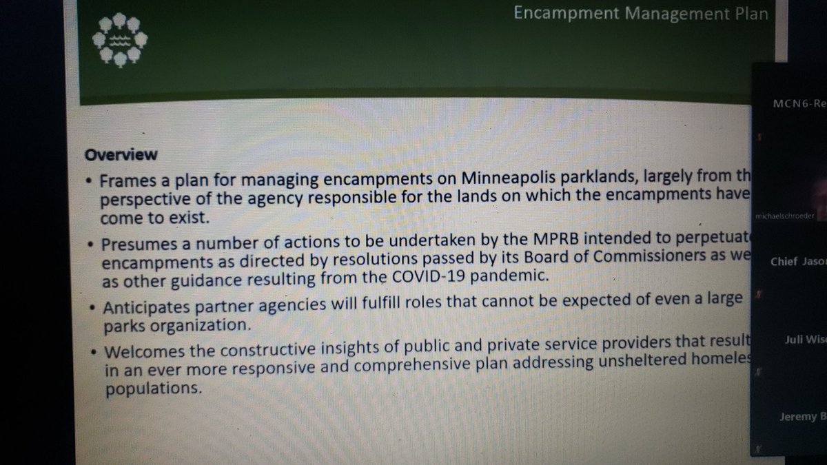Overview of the Encampment Management Plan"it shouldn't be considered definitive in all respects... we're gonna have to rely on our partner agencies"