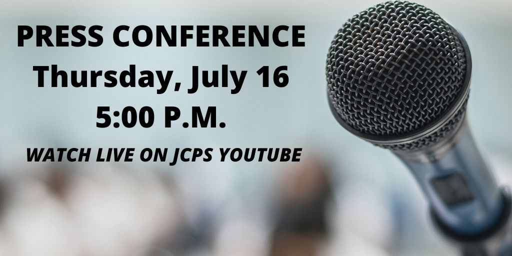 JCPS (@jcpsky) on Twitter photo 🗓️ UPDATE | <a href="/JCPSSuper/">Dr. Brian Yearwood</a> will hold a press conference tomorrow (THURSDAY, JULY 16, 5:00 p.m.) to detail the recommendation he will make to the Jefferson County Board of Education for how the district will start the 2020-21 school year.
WATCH LIVE ➡️ buff.ly/2RNZtTF 🗓️ UPDATE | <a href="/JCPSSuper/">Dr. Brian Yearwood</a> will hold a press conference tomorrow (THURSDAY, JULY 16, 5:00 p.m.) to detail the recommendation he will make to the Jefferson County Board of Education for how the district will start the 2020-21 school year.
WATCH LIVE ➡️ buff.ly/2RNZtTF