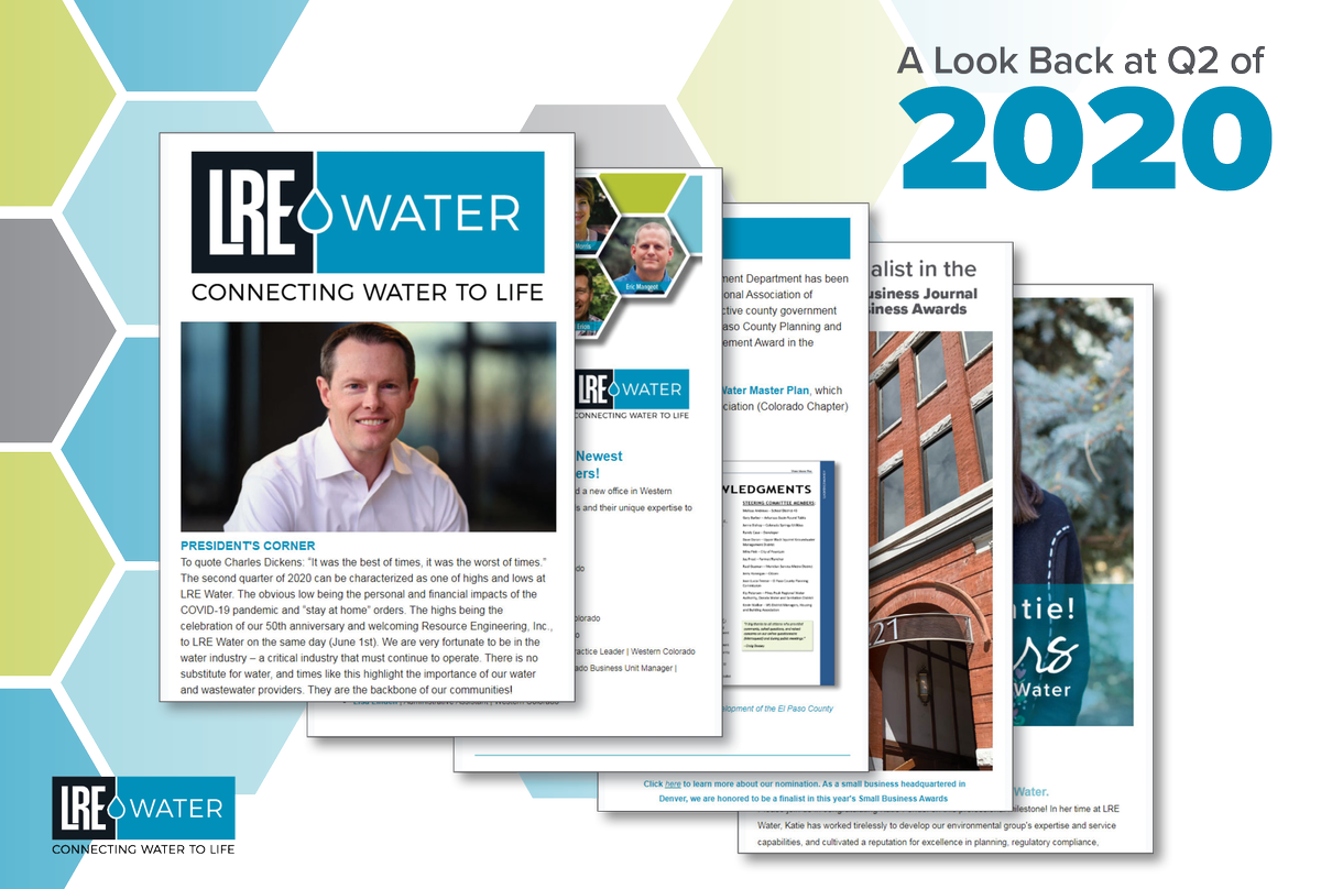 LREwater's tweet photo. Check out our recap of the second quarter of 2020 and learn more about all of the exciting things LRE Water has been up to over the past three months! Follow this link: https://t.co/XkzMAJOqfX] 
#connectingwatertolife #waterresourceengineering https://t.co/4Ai5nmEaO3