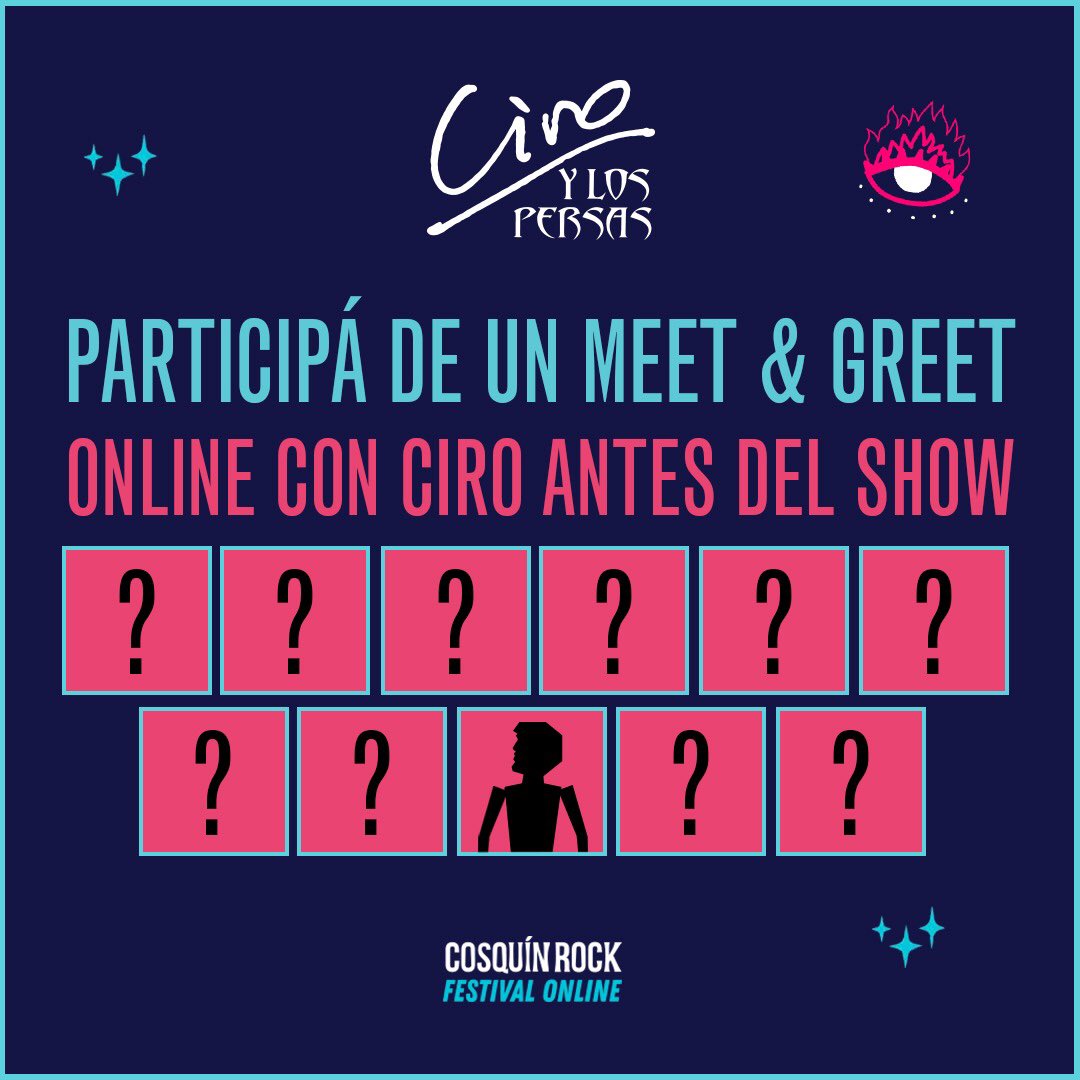 ¡SALUDÁ A CIRO ANTES DEL COSQUÍN! Entre los 1000 primeros que compren su ticket para Cosquín en este link bit.ly/CiroCosquinOnl… haremos un sorteo para unos Meet and Greet digitales con Ciro previos al festival. <a href="/Cosquin_Rock/">Cosquín Rock</a>
