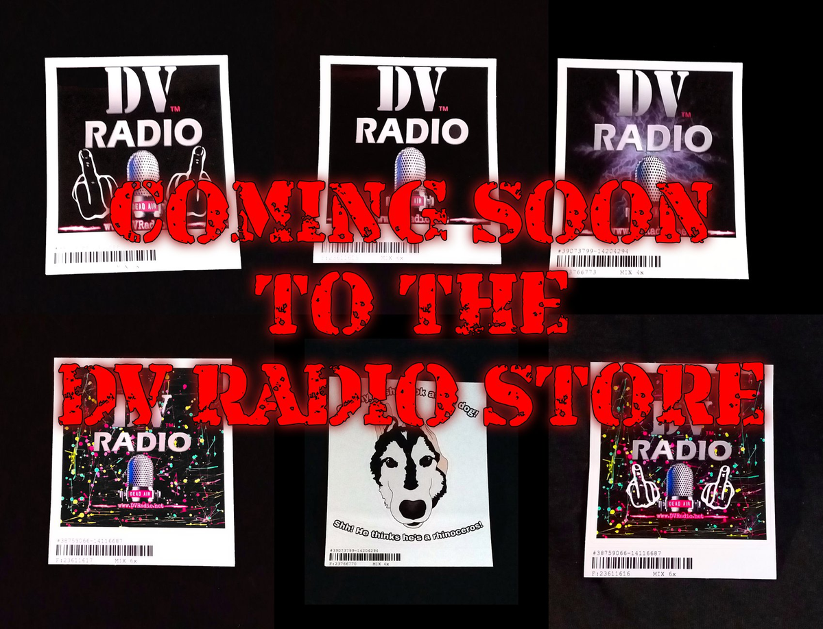DV_DVRadio's tweet photo. COMING SOON!! Stickers (3"x3" to 5.5"x5.5"). Prices and coloring may vary with your actual sticker(s). Stay tuned for more updates, upcoming merchandise, upcoming shows, and much more!! Explore the current merchandise selection over at the #DVRadioStore at https://t.co/GF6bDHarfW https://t.co/RRQWyKCGv7
