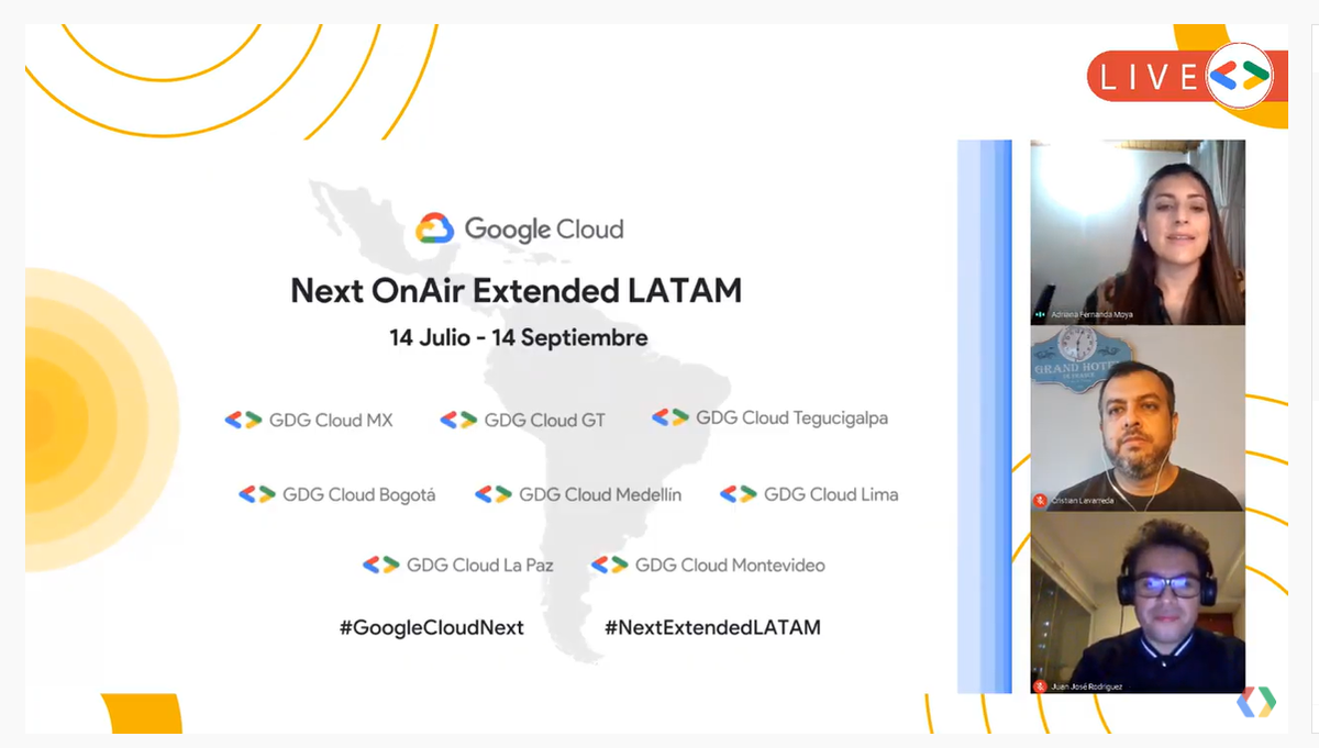 KateChauca's tweet image. La primera sesión de #NextExtendedLATAM salió super🤩
Es tan genial ver como los esfuerzos en conjunto dan muy buenos resultados ✨
GDG Coud Latam: por y para la comunidad 👩🏻‍💻🧑🏻‍💻👨🏻‍💻