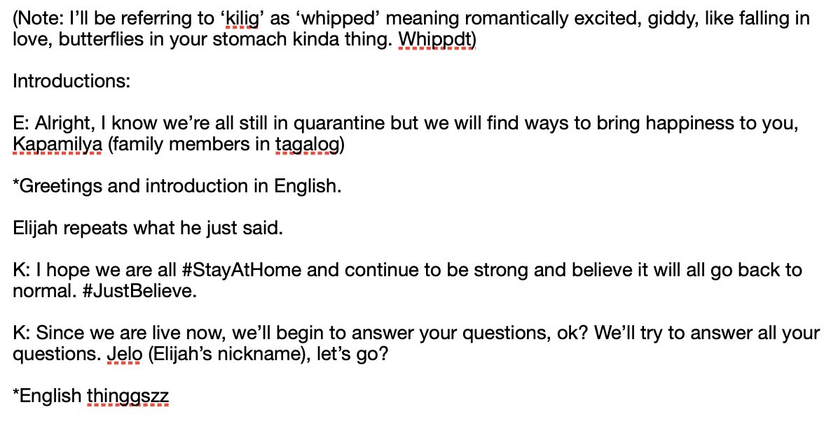 English translations for international fans!(Sorry if there are errors, I didnt proof read this!) Entitled: Kokoy de Santos and Elijah Canlas | Kapamilya Confessions #GameboysTheSeries  Translations below 