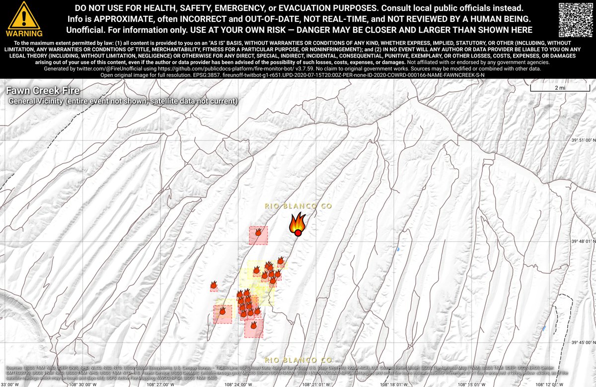 RockyMtnFireBot's tweet photo. #FawnCreekFire 🔥 unofficial, automated update.
~29mi SE of Rangely, CO. ⚠️ DO NOT USE FOR SAFETY PURPOSES - See officials instead. May be incorrect; disclaimers in images. https://t.co/B4y2U0DGXy