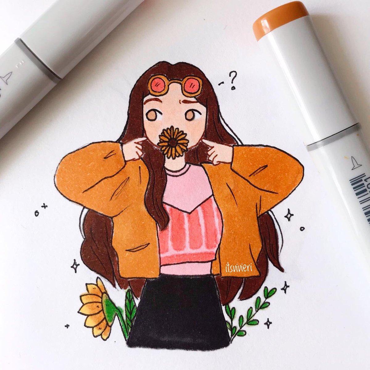 itsvivieri's tweet photo. More #drawthisinyourstyle using Copic markers! For some reasons, my drawing tends to be cutesy when I use marker 🧐

#illustration #dtiys https://t.co/cxqTIt9q8w