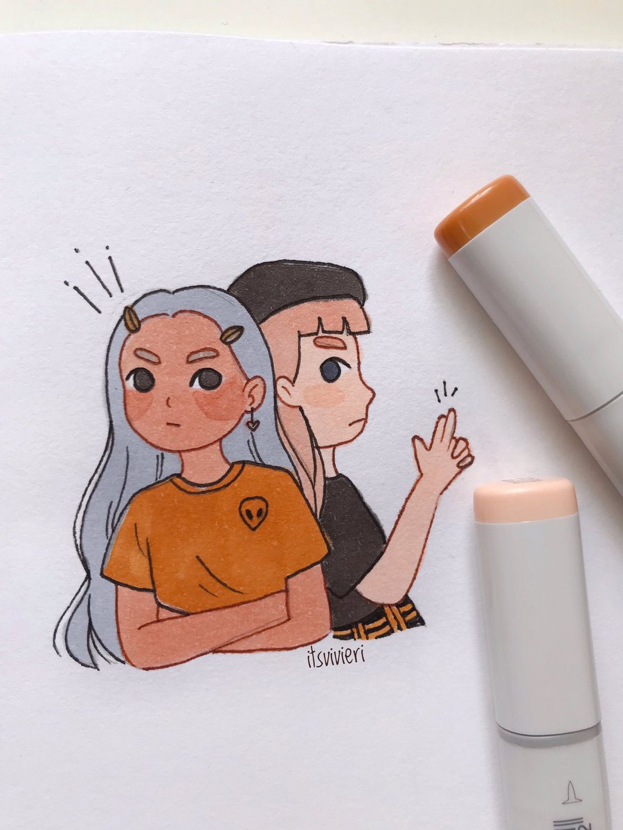 itsvivieri's tweet photo. More #drawthisinyourstyle using Copic markers! For some reasons, my drawing tends to be cutesy when I use marker 🧐

#illustration #dtiys https://t.co/cxqTIt9q8w
