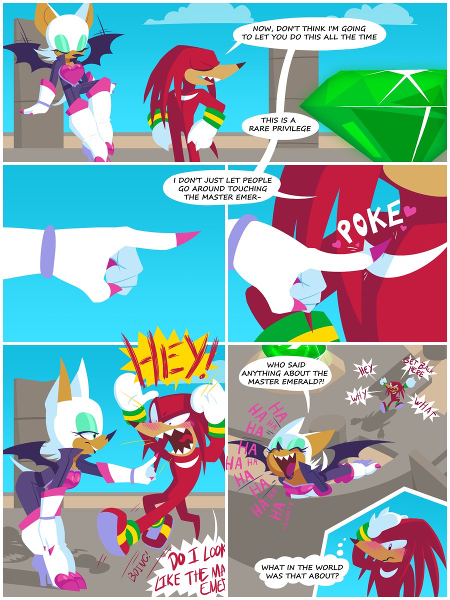 CaptainMolasses's tweet image. Rouge pays a visit to Angel Island