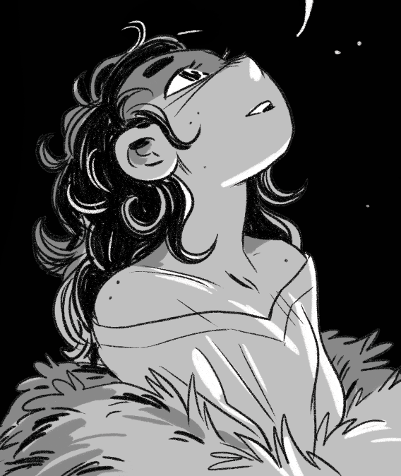 drawing today (can't share the comic yet but I like this spread very much)