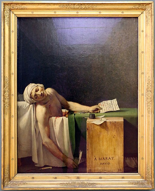 Instead of processing the story with a bloody scene, the MV director took a reference from another masterpiece, conveyed the idea in a clean and aesthetic way, literally genius.P1&P2: Fly High(Jul 27, 2017) by DreamcatcherP3: The Death of Marat(1793) by Jacques-Louis David