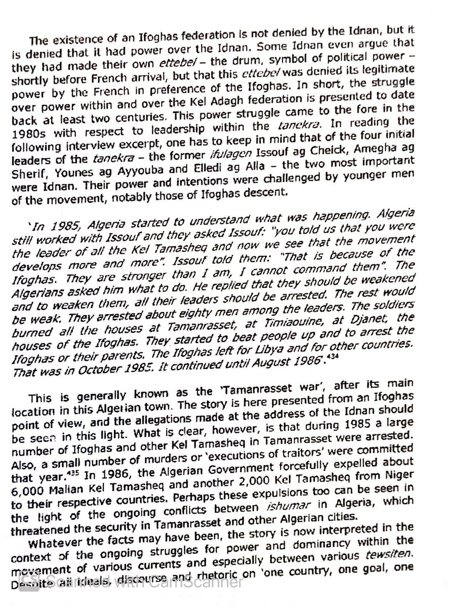 Internal Tuareg tribal struggles led to Algerians expelling 8000 Tuareg from their oasis city of Tamanrasset in 1985.