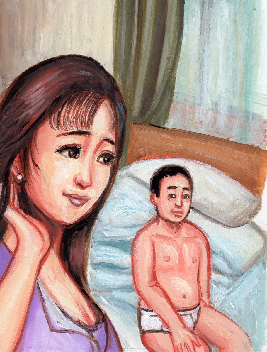 「只今発売中の「週刊SPA!7/21・7/28合併特大号」の特集『0円不倫の刹那』」|吉岡里奈のイラスト