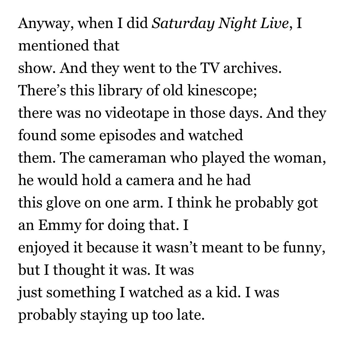 bskuhlmann's tweet photo. @PhilNobileJr Apparently Walken remembered the show and they found old kinescopes of it.  From Rolling Stone: https://t.co/ymjlvhXx9F