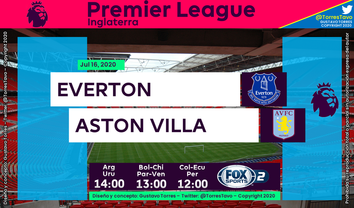 TorresTavo's tweet photo. Everton - Aston Villa
TV: Fox Sports 2 (Solo Argentina, para el resto de países en Sudamérica disponible en ESPN App o https://t.co/jIw0HvlyqY)
#PremierxFOX https://t.co/fIlQtCtN14