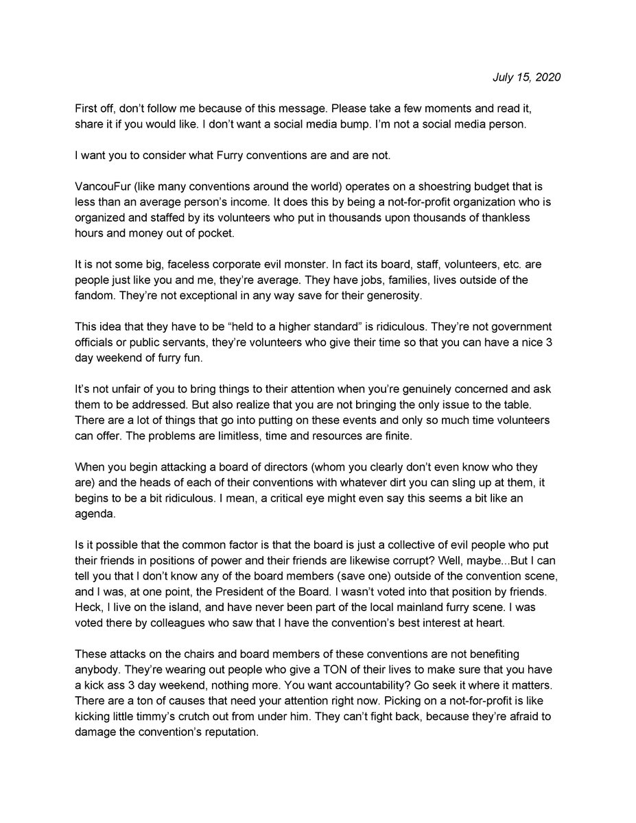 KyrooBuck's tweet photo. It's tough to want to be involved in convention staffing. My Final Thoughts regarding
@BCAnthroEvents @VancouFUR @VanhooverPE 

To those who've worked tirelessly past, present, and future for any conventions, Thank you for everything you've given. https://t.co/BKiGlpYnm7
