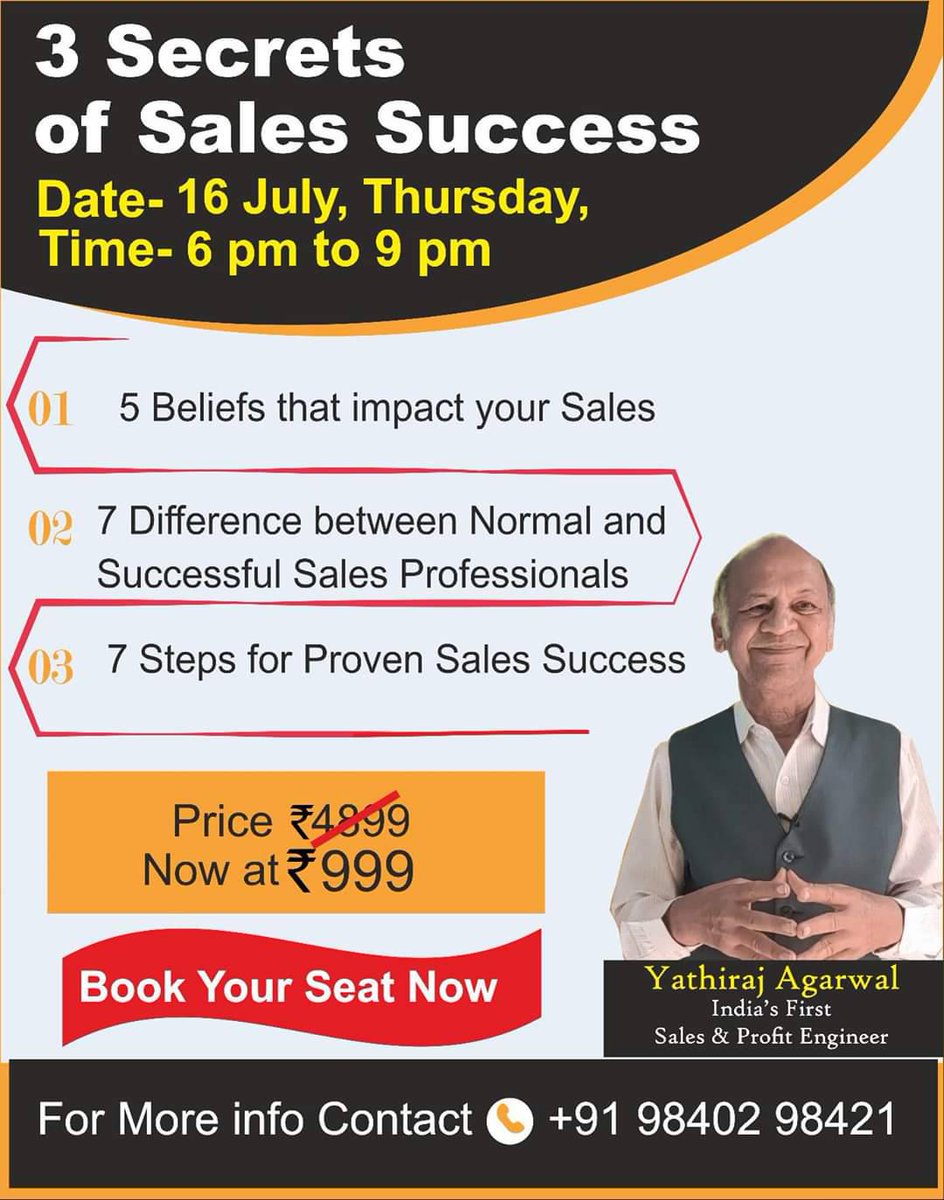 ProfitEngineer1's tweet photo. #sales #profit #sellingskills #YaTraining #customer #business #msme  #startup #Entrepreneur #professional #netwok #Yathiraj #networkbusiness #10xincome #smallbusiness  #elearning #3xyoursales https://t.co/L7LiWKupOW