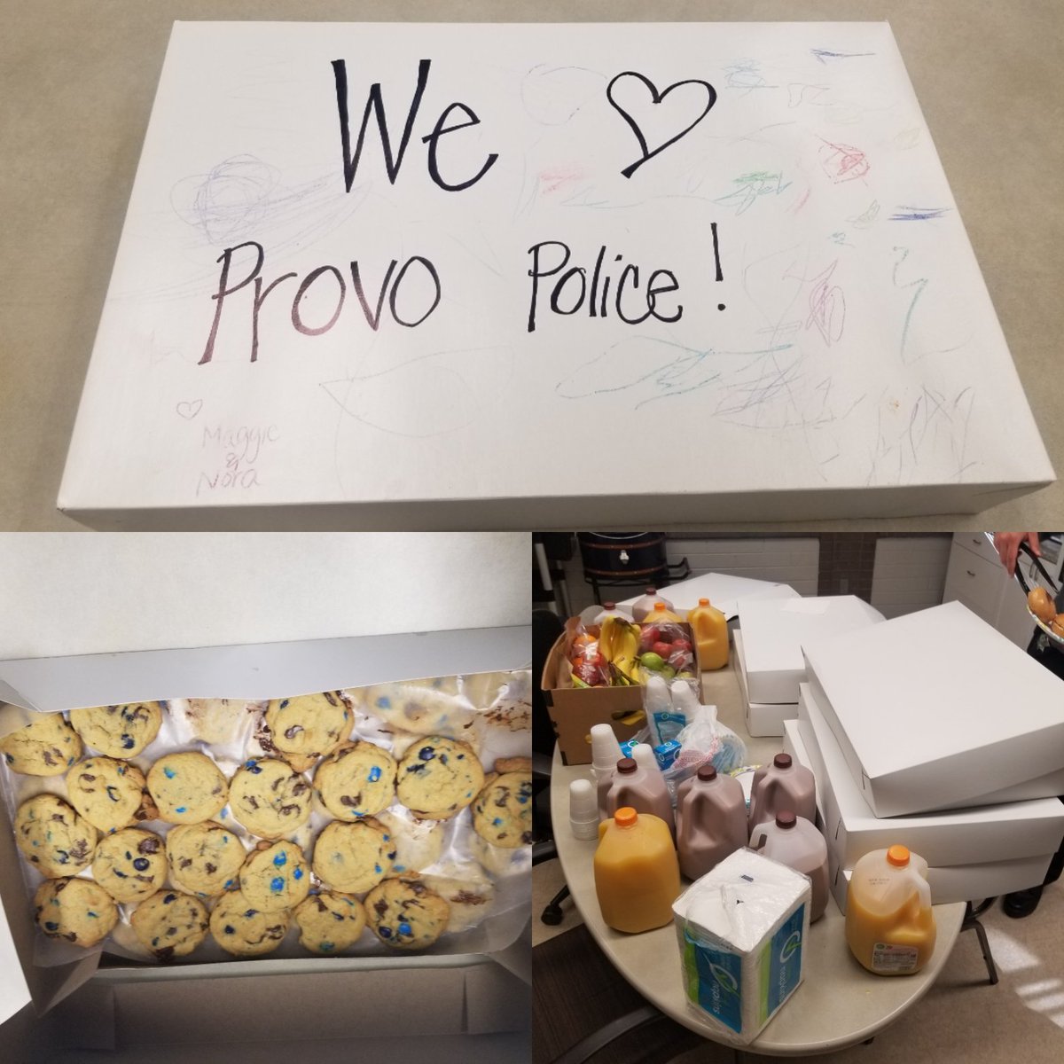 ProvoPolice's tweet photo. THANK YOU Provo residents♥️ We are speechless by the amount of support and love our community has shown us! ♥️ #ProvoProud https://t.co/XzzVt1e4AR