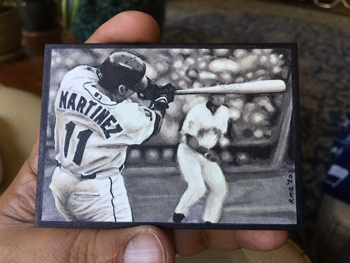 <a href="/RossAnderberg/">Ross Anderberg Sports Art</a> Just received this gorgeous Edgar Martinez 1/1 sketch card from Mr. Ross Anderberg!! Pic doesn’t do it justice... I’ll be getting more, soon. 
Thanks, Ross!!