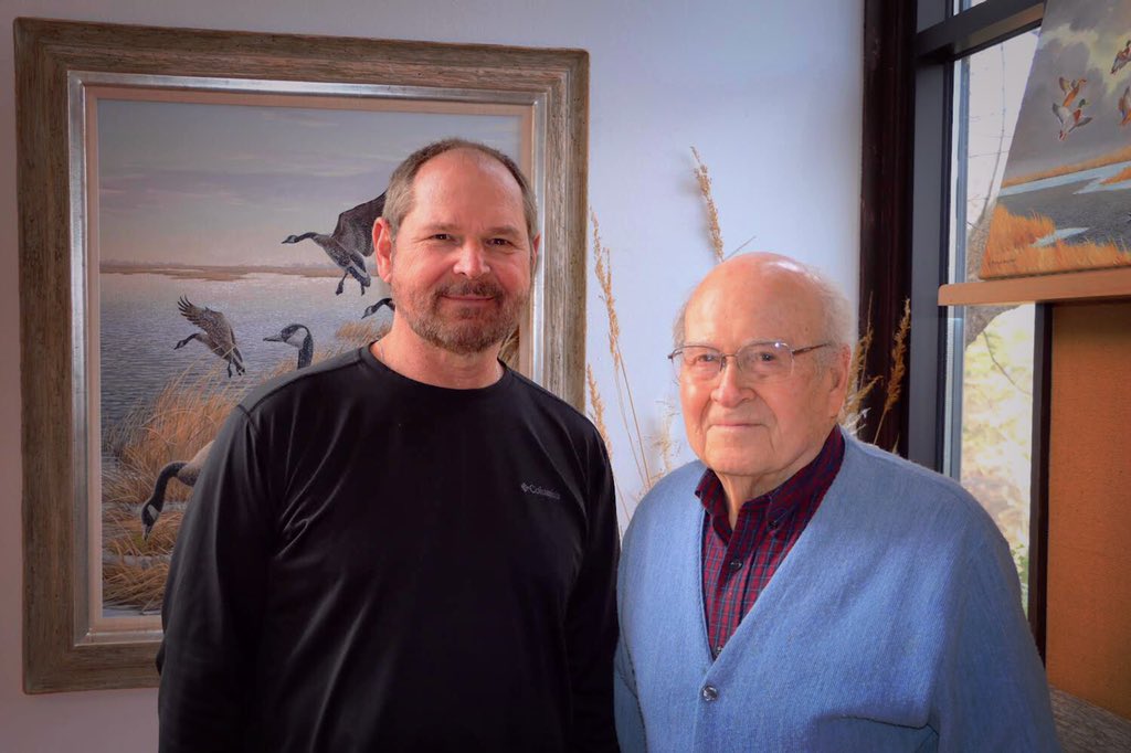 AWaterfowler's tweet photo. Maynard Reece. 1920-2020. Passed away last Saturday at the age of 100. Reece was America’s premier waterfowl artist for many decades, illustrating five Federal Duck Stamps  An icon, he lived an amazing outdoor life. I was lucky enough to have met and spent time with him. https://t.co/1j3M3EyTyy