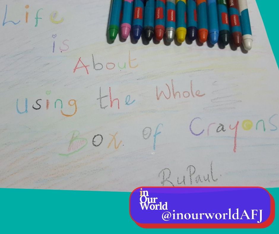 FlowReadyNow's tweet photo. If your handwriting is as darned fine as @jkkarungi's, post the evidence.
For real though, isn't she great! We fear her fingers may have been beaten into submission to perfect this craft!
Also, we are behind #rupaul's statement, use the whole #boxofcrayons! 
#realconvoIOW https://t.co/srNCVps9AN