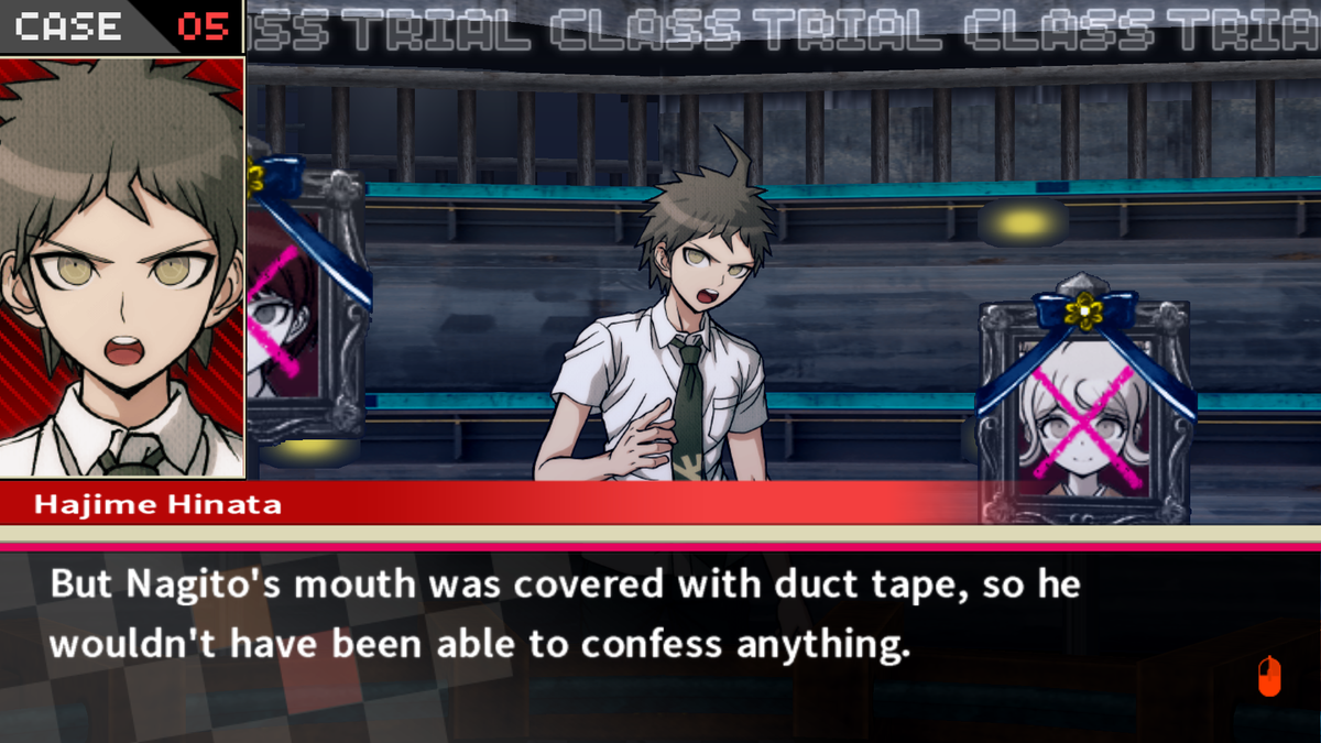 if the killer really wanted to torture nagito there wouldnt be duct tape, especially since the blood seemed to come from torture wounds when it splattered on his face.