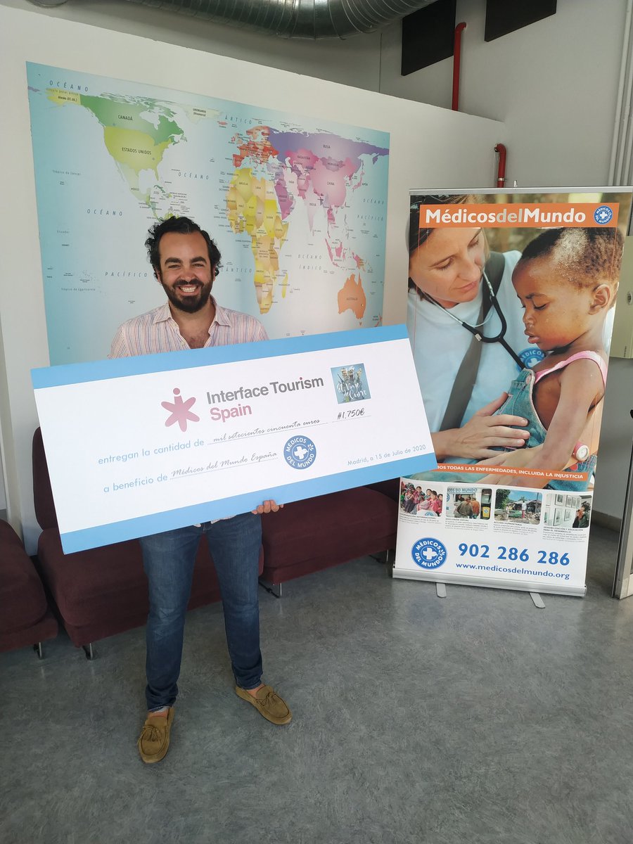 MariaSGrela's tweet photo. Un privilegio acompañar a @ViajeCurro hasta la sede de @MedicosdelMundo para entregar la donación recaudada con su viaje virtual solidario por 37 maravillosos destinos. https://t.co/xpBEZ66Fzt #YoViajoConCurro https://t.co/EvP5wKH93P