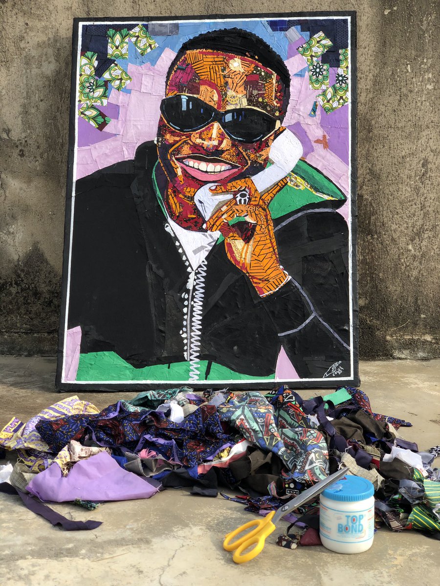 colorboy__'s tweet photo. Wizkid Fc. In celebration of world @wizkidayo day, I made this art of Wizkid using nothing but used Ankara clothes and gum. Please kindly rt and help me tag @wizkidayo till he sees my talent. Happy birthday Starboy 
#WizkidAt30 #WizkidDay #MadeInLagosAlbum #MadeInLagos #Smile https://t.co/TxkP3QjV0e