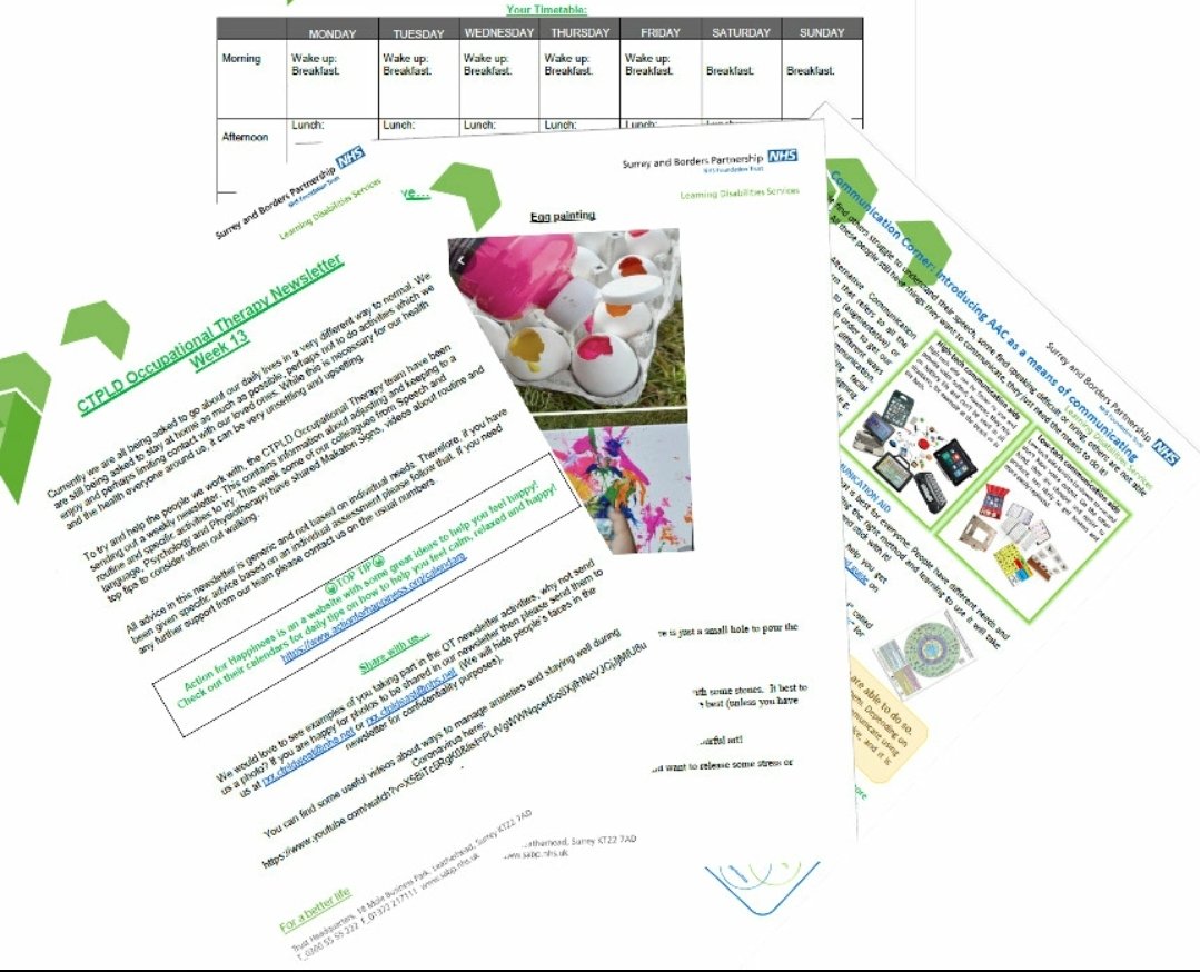 rollodrury's tweet photo. Each week our @SABP_CTPLD_West Occupational Therapists and other colleagues produce a newsletter. An easy read version is available if required. This weeks contains useful coronavirus info, makaton signs, fun activities and a music challenge. Please contact for more info. https://t.co/pXCOGj81GX