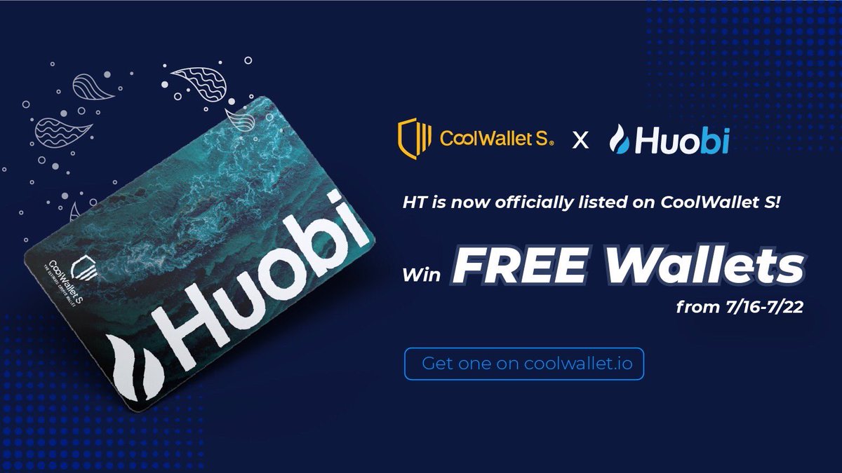 HTX_Global's tweet photo. We’re proud to bring another collaboration for #HT! Together with #CoolWallet, they will be releasing this special-edition #CoolWallet which you can win if you:

1 Follow @HuobiGlobal &amp; @CoolWallet
2 Tell us what HT means to you
3 #Retweet and tag 3 

https://t.co/xs3K5GrxZq https://t.co/MRPUyIlJ24