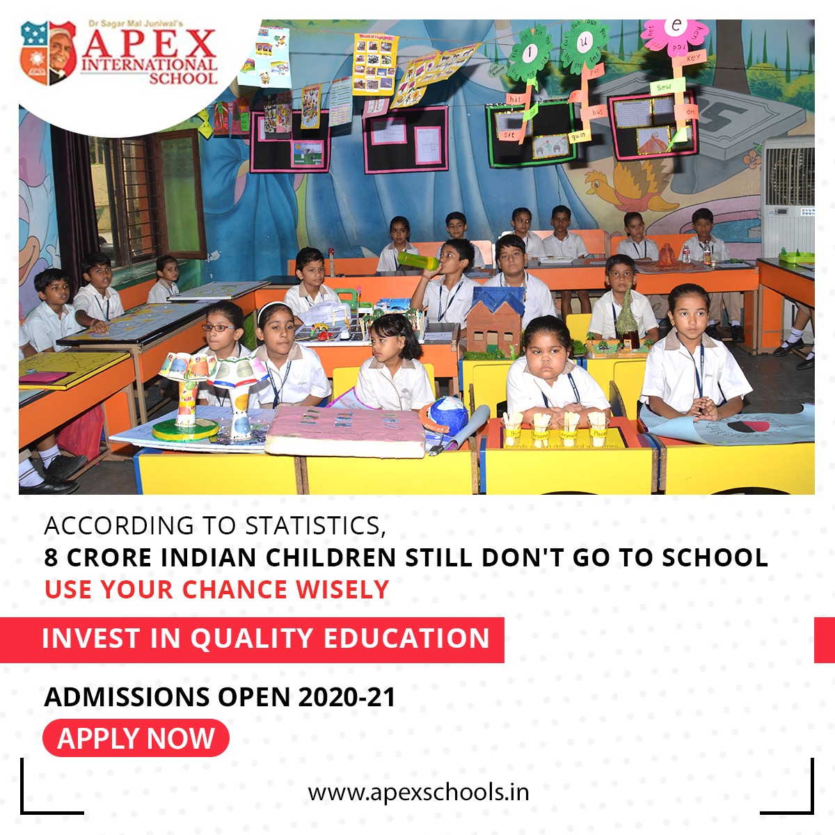 apexINTschool's tweet photo. Education shapes your entire life. Always invest in Quality Education and become successful!

Admissions Open for session 2020-21
Call us at 0141-6660999
Or visit https://t.co/UuZMOqa6bI
Apply Now!

#stats #educationstats #ApexSchools #Learning #BestSchool https://t.co/QWhybSaUkQ