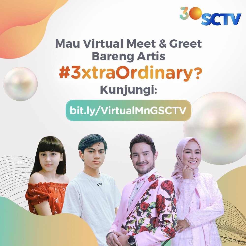 SCTV's tweet photo. Fevers, siapa artis idolamu?
Supaya keinginanmu untuk ketemu idola nggak cuma angan-angan belaka, yuk, daftarkan dirimu di #VirtualMnGSCTV dengan cara klik https://t.co/Q5UGfNI7ha. Siapa tau, rezekimu ketemu idola di depan mataaa 😍
#3xtra0rdinary https://t.co/WesXPesOrc