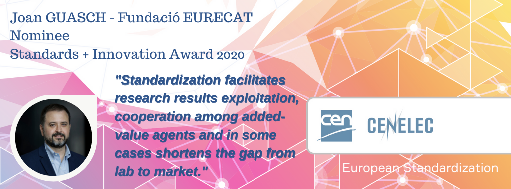 Standards4EU's tweet photo. Nominated by our Spanish member @NormasUNE  is Joan GUASCH @joguco. Read more about his achievements: https://t.co/2cVjAWbXzC 
@Eurecat_news 
#standardsplusinnovation https://t.co/8HlUPjrupC